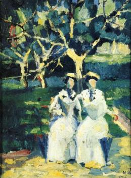 Kazimir Malevich : Two Women in a Garden